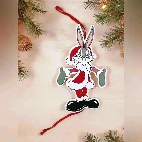 Kurt Adler TM&C 1996 Warner Brothers Wooden Bugs Bunny Movable Ornament VTG - Picture 3 of 6